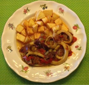 Calamares con jamón