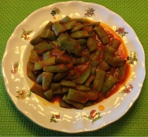Judías verdes con salsa de tomate