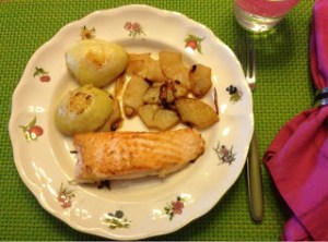 Salmón con piña