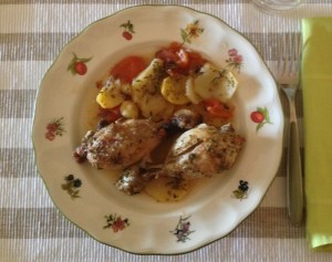 Pollo. Muslos asados con orégano.1