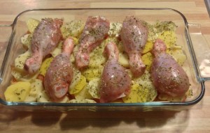 Pollo Muslos asados con orégano