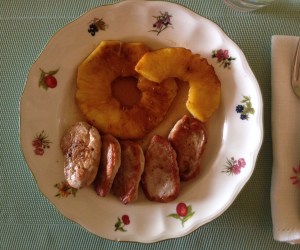 Solomillo de cerdo con piña