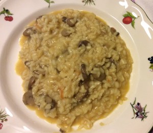 Arroz caldoso con champiñones al curry