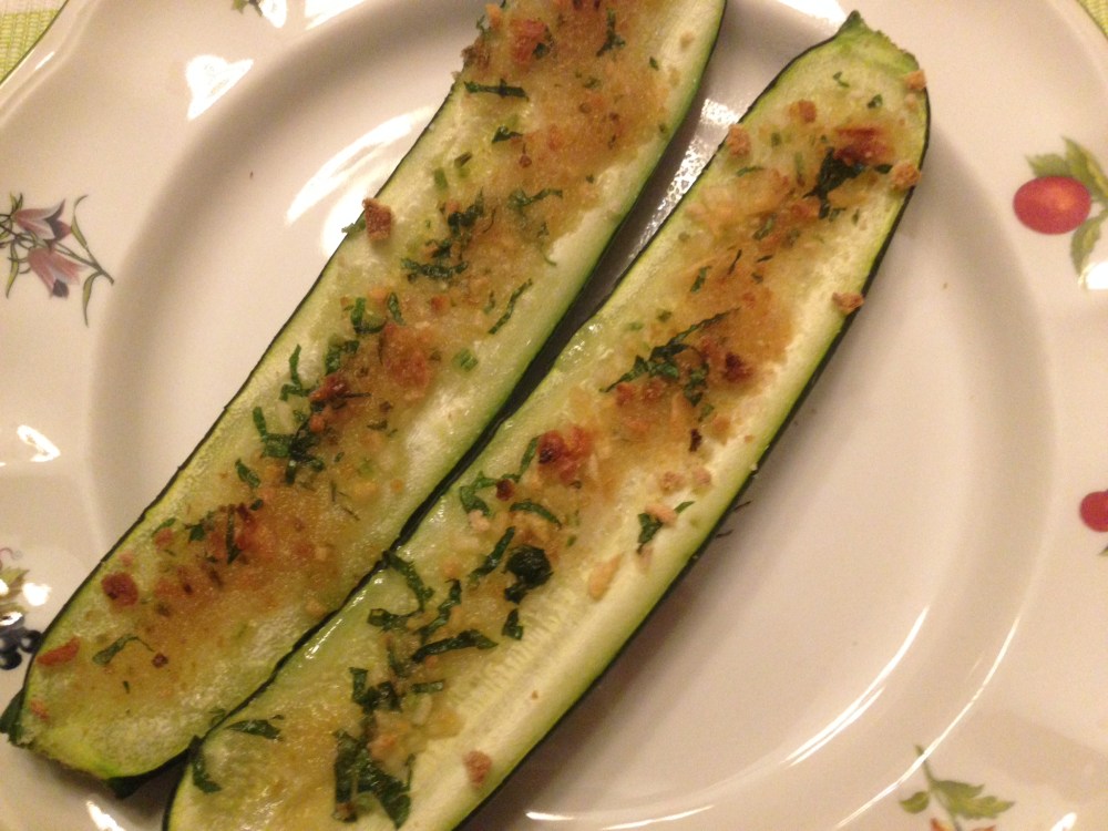 Calabacines al horno con ajo y perejil
