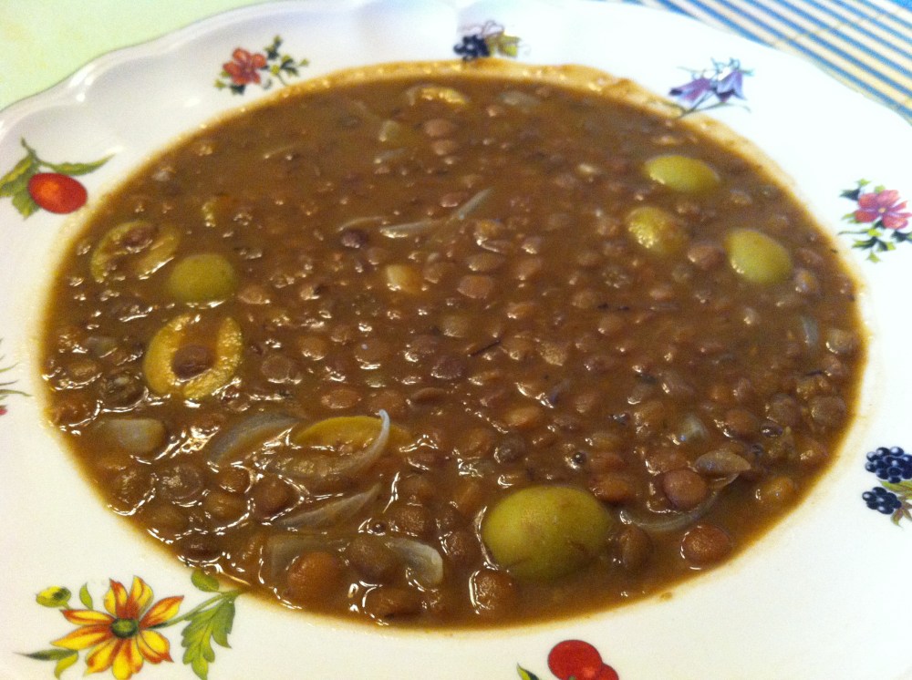 Lentejas con aceitunas