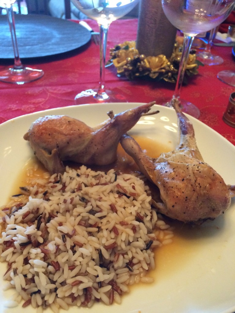 Codornices con salsa de soja