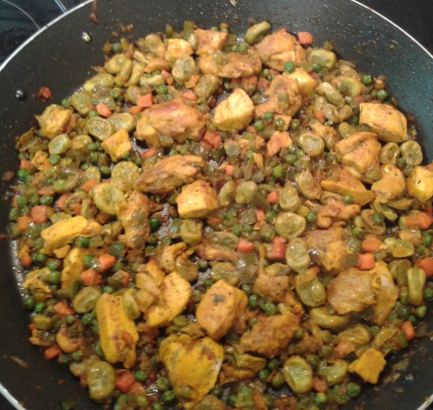 Arroz con pollo y verduras